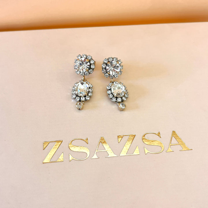 Swarovski crystals flower gold plated set