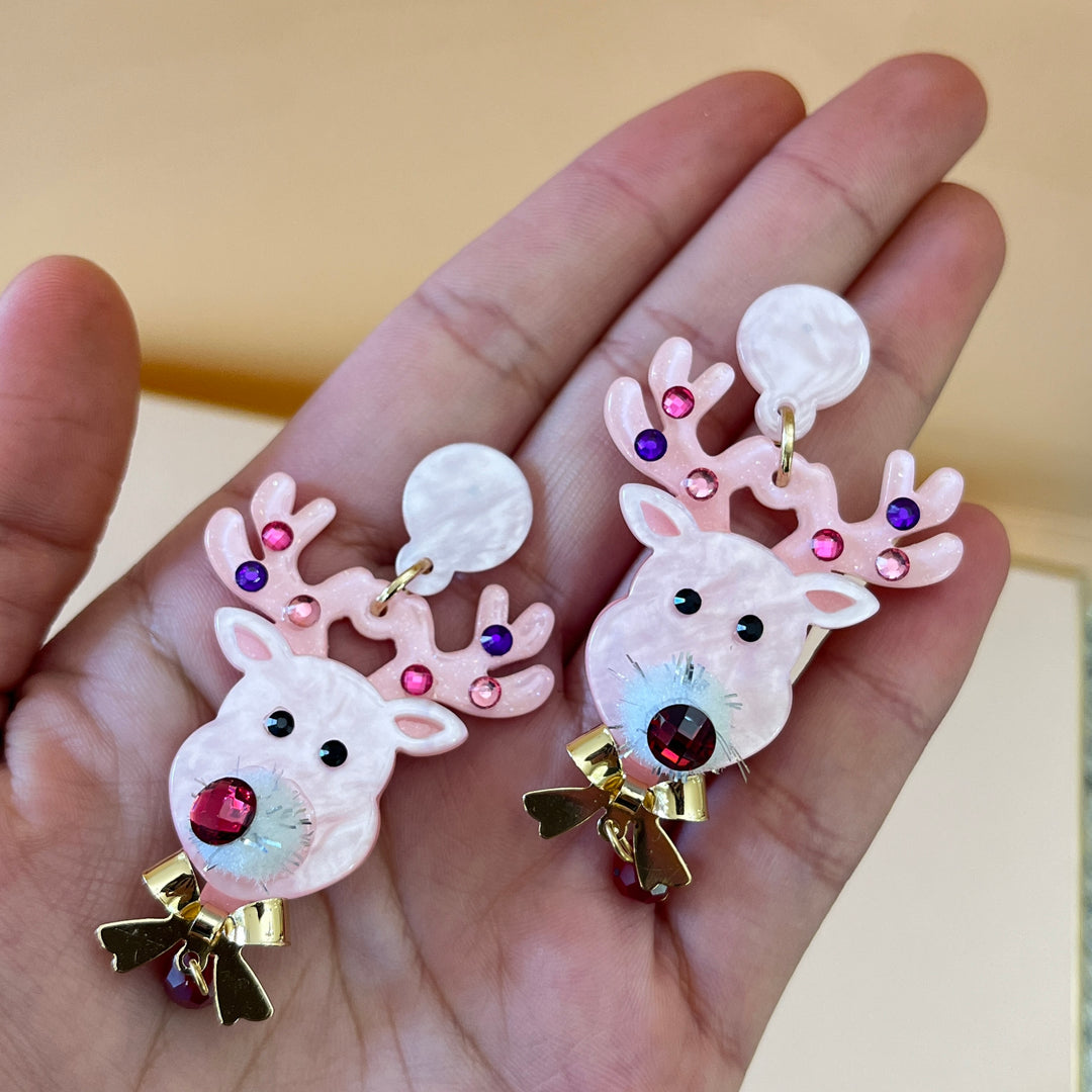 Christmas reindeer earrings