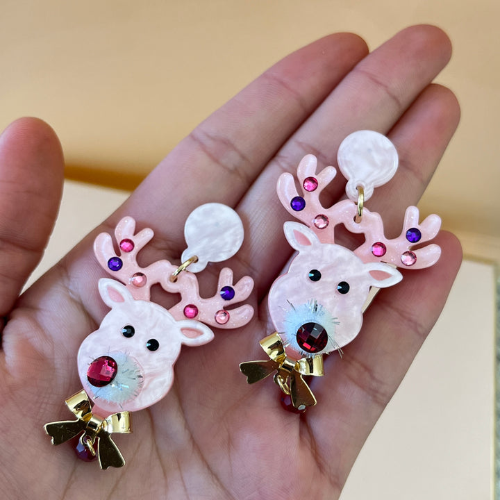 Christmas reindeer earrings