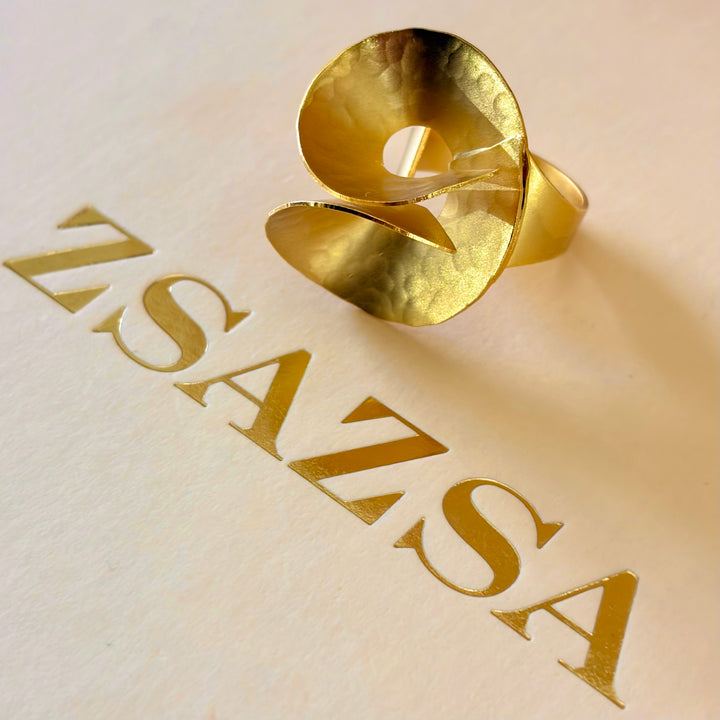 Handmade Loop Circle Gold Ring | Gold Plated | ZsaZsa