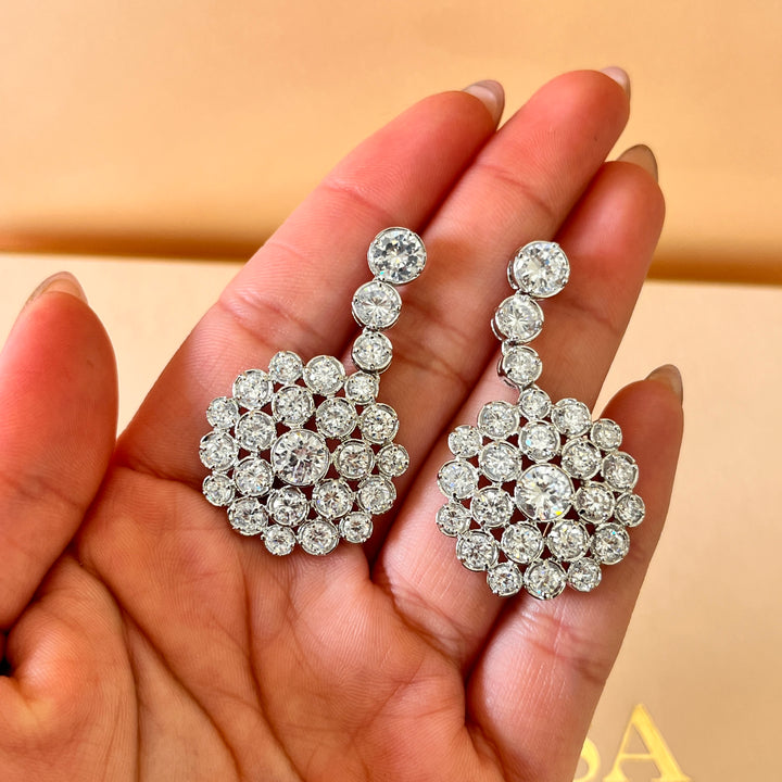 Statement white gold plated set