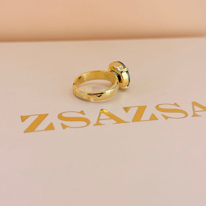 Statement bronze Swarovski crystals earrings and ring