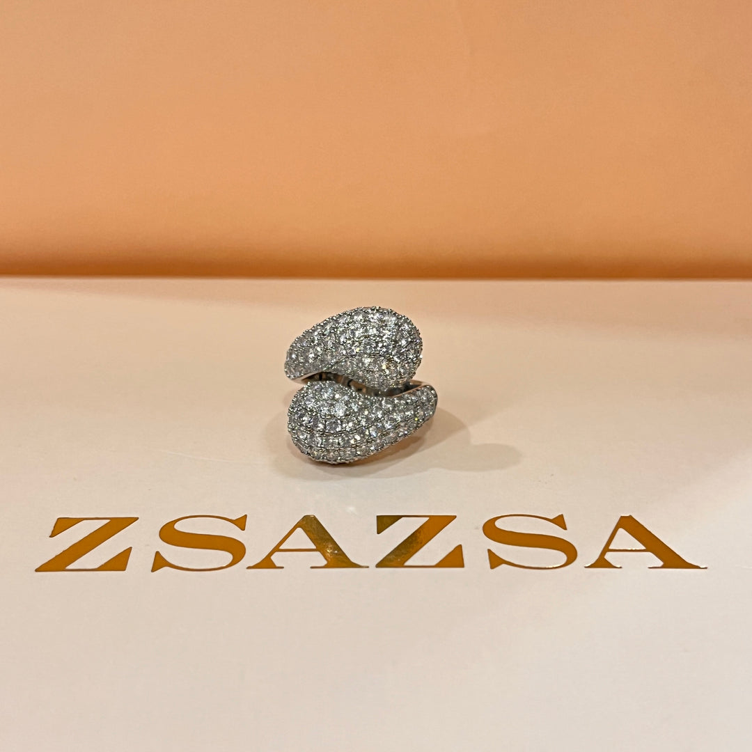Zircone sterling silver twisted ring