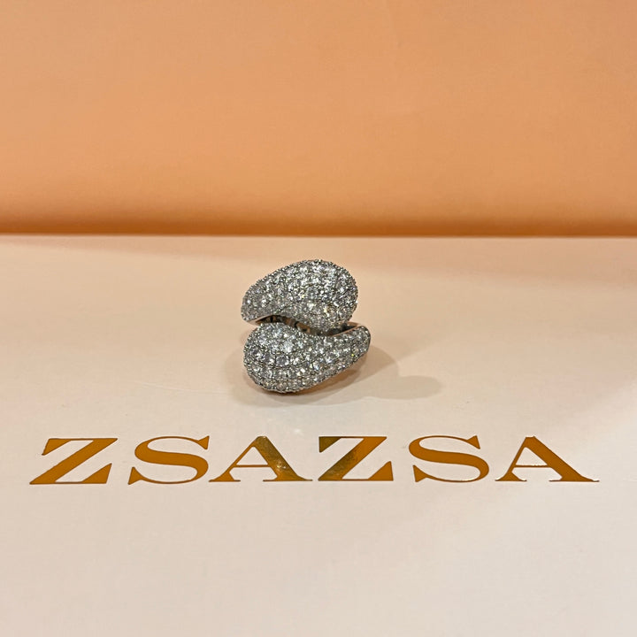 Zircone sterling silver twisted ring