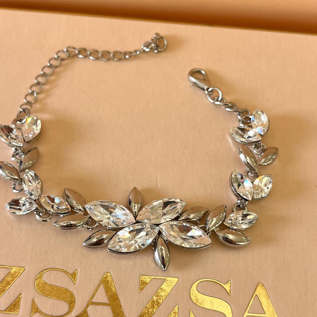 Swarovski crystal marquise white gold plated bracelet