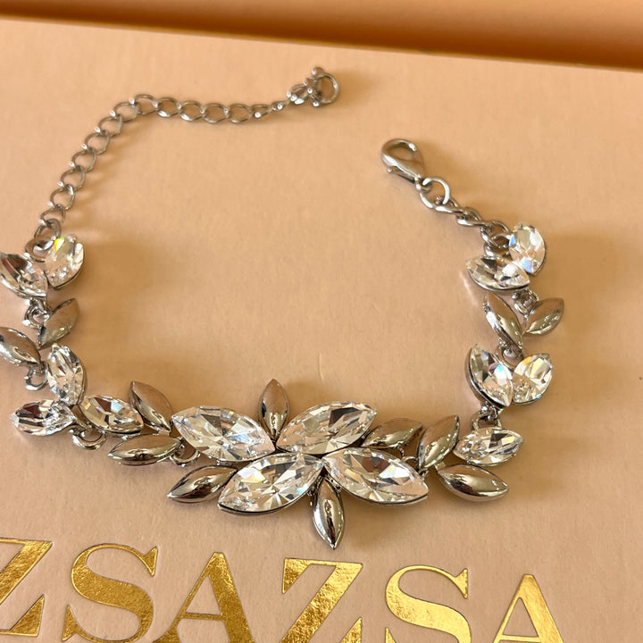 Swarovski crystal marquise white gold plated bracelet
