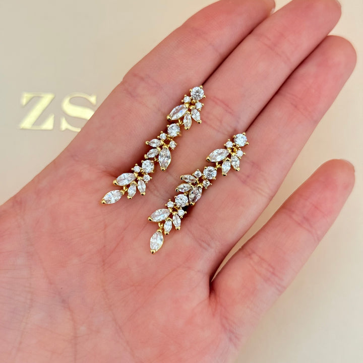 Marquise zircone gold plated set