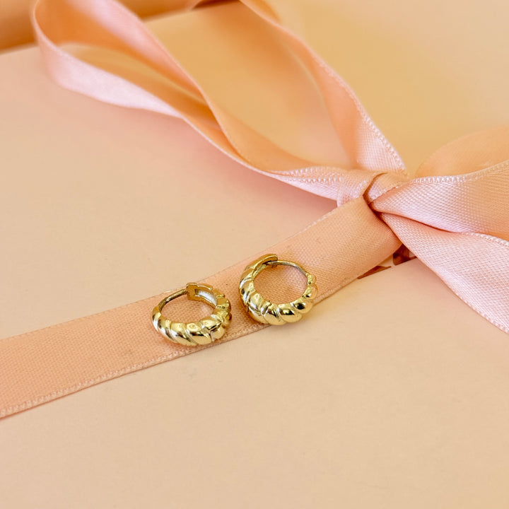 Dainty sterling silver gold plated hoops