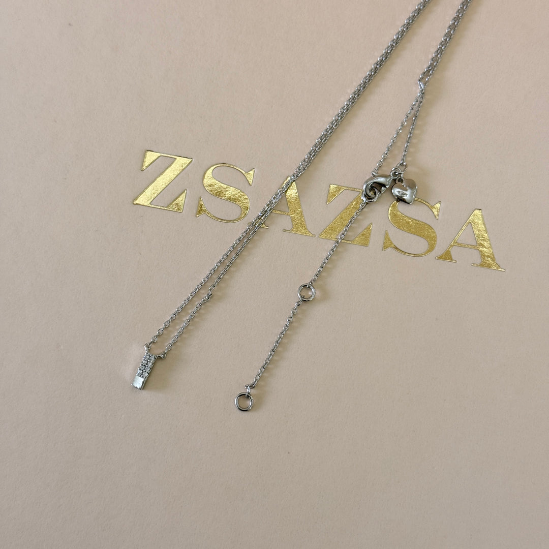Dainty zircons silver pendant