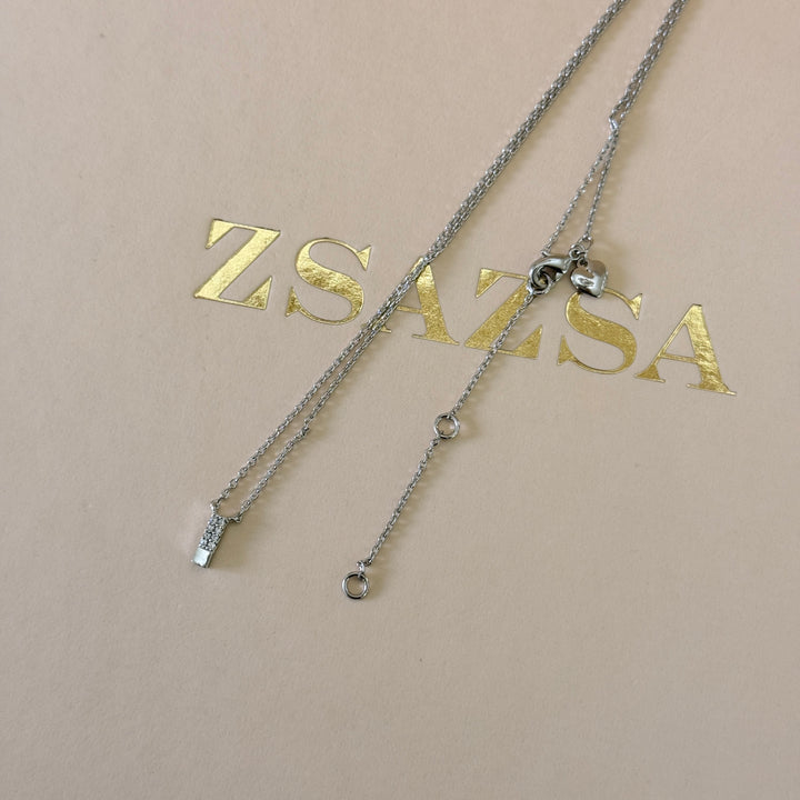 Dainty zircons silver pendant