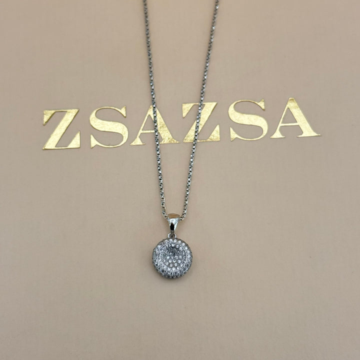 Round zircone sterling silver set