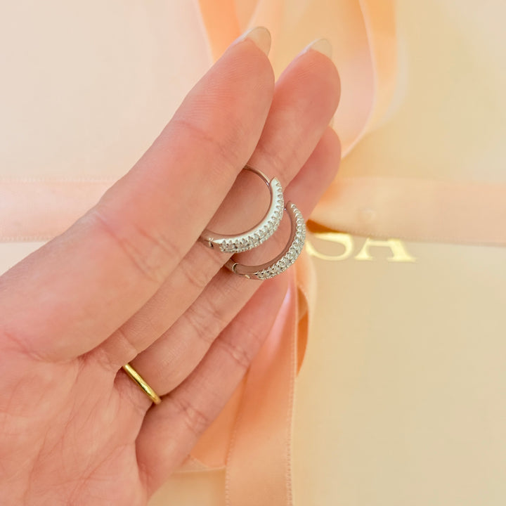 Sterling silver zircone hoops