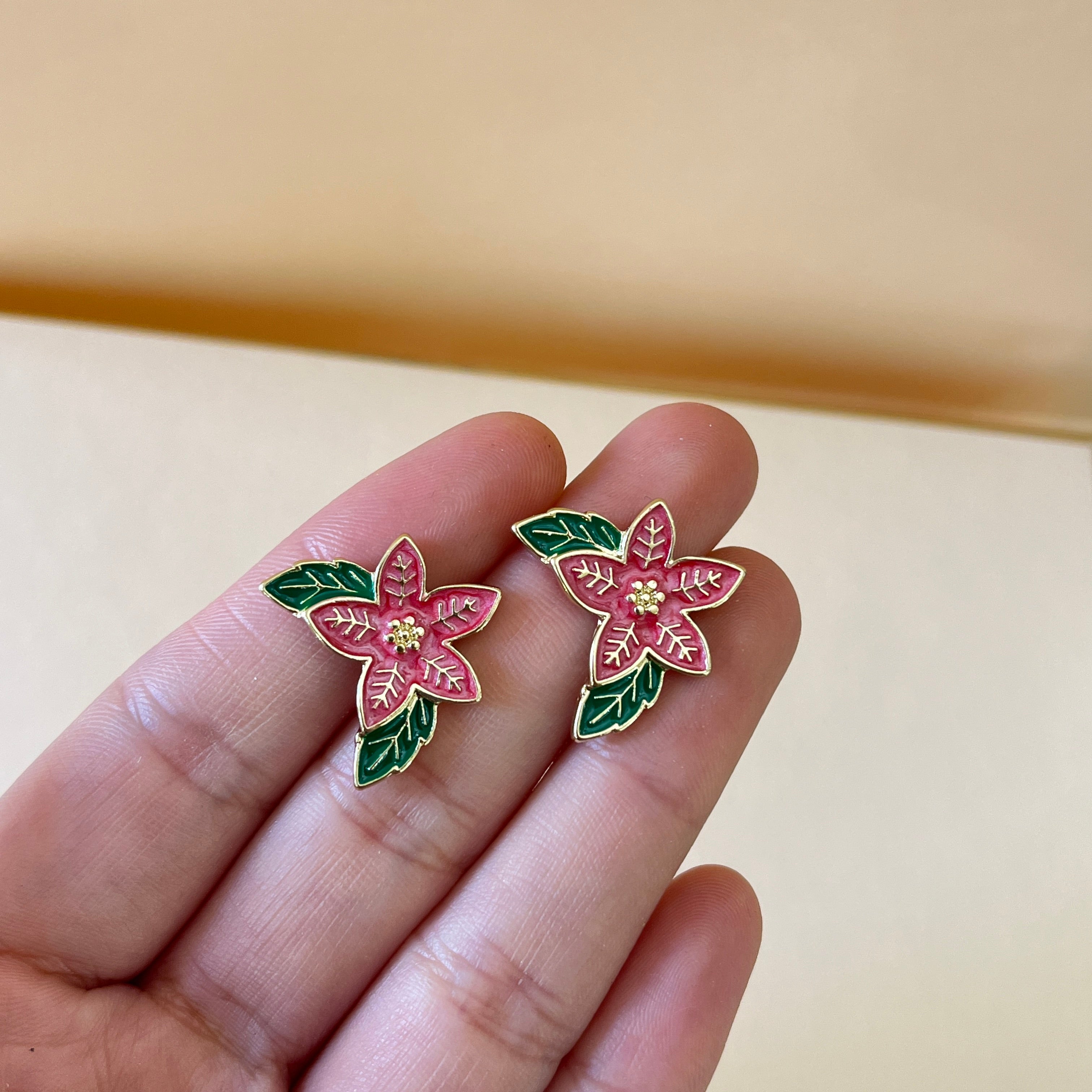 Christmas flower studs