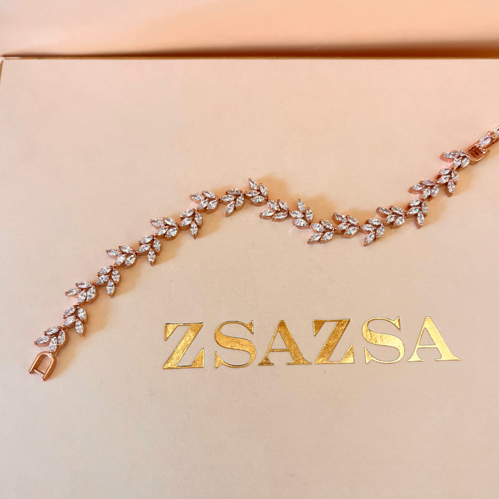 Marquise zircone rose gold plated bracelet