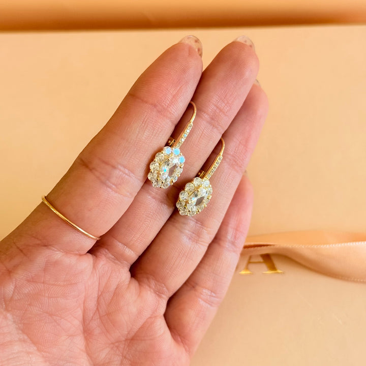 Oval hooks zircone gold plated