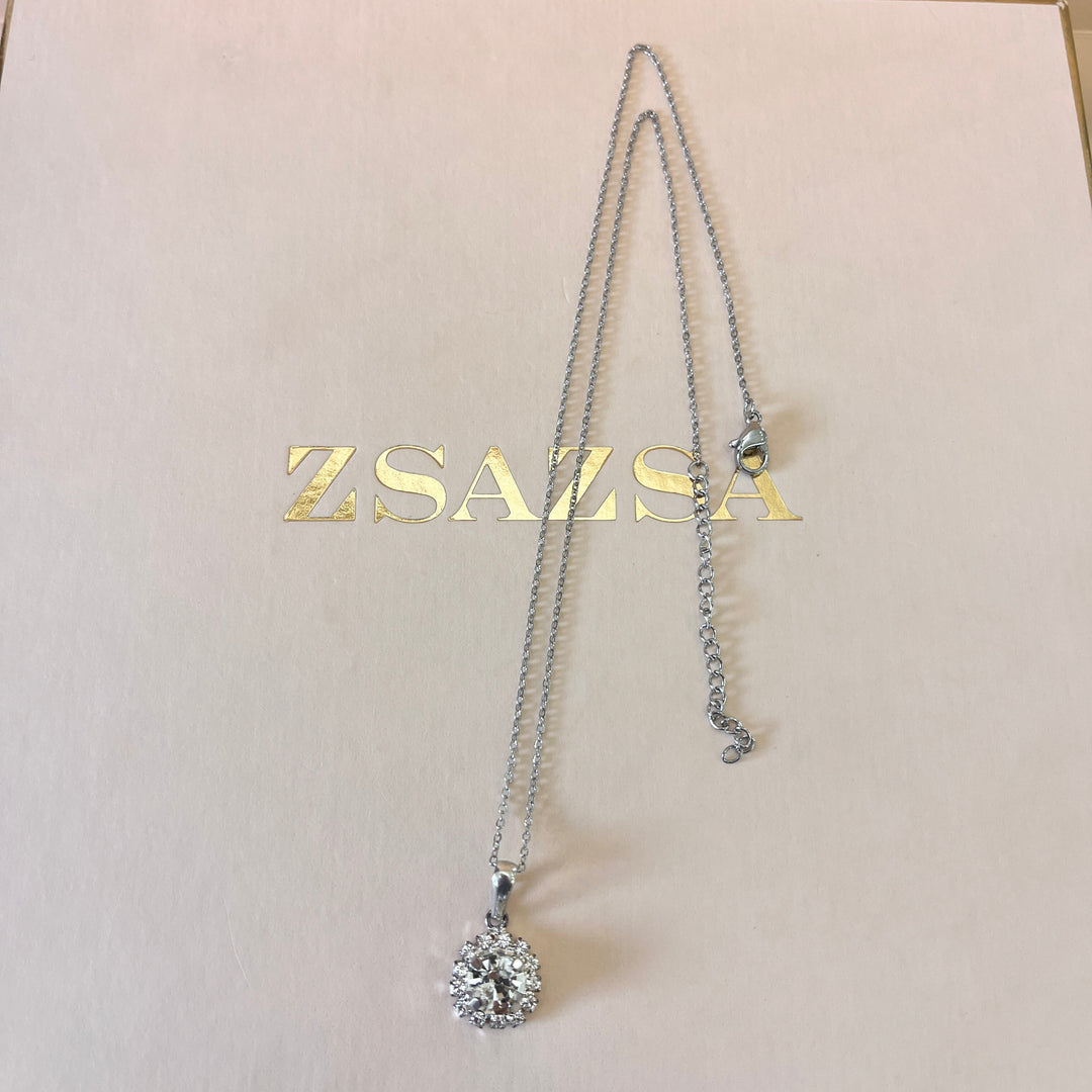 Preciosa crystals flower white gold plated set