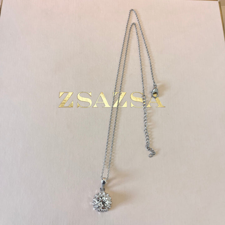 Preciosa crystals flower white gold plated set