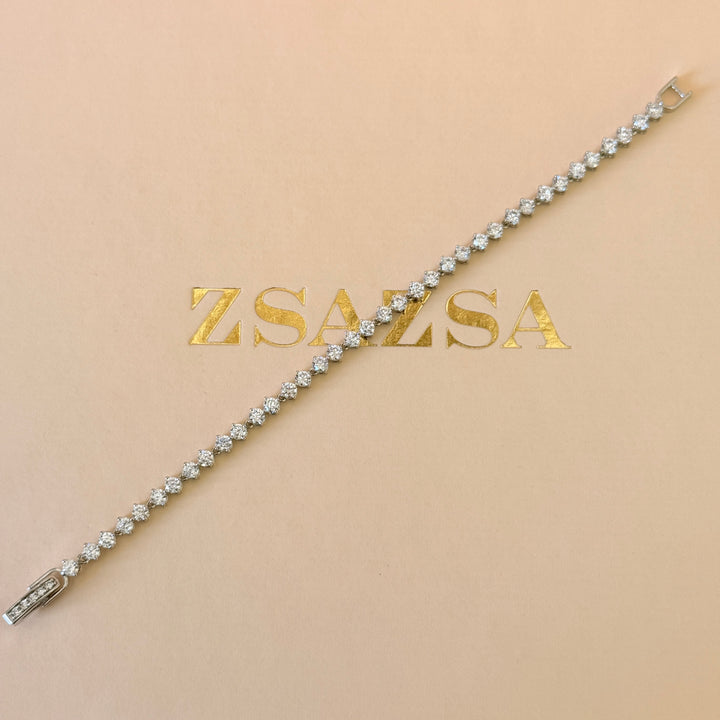 Dainty tennis zircone silver bracelet