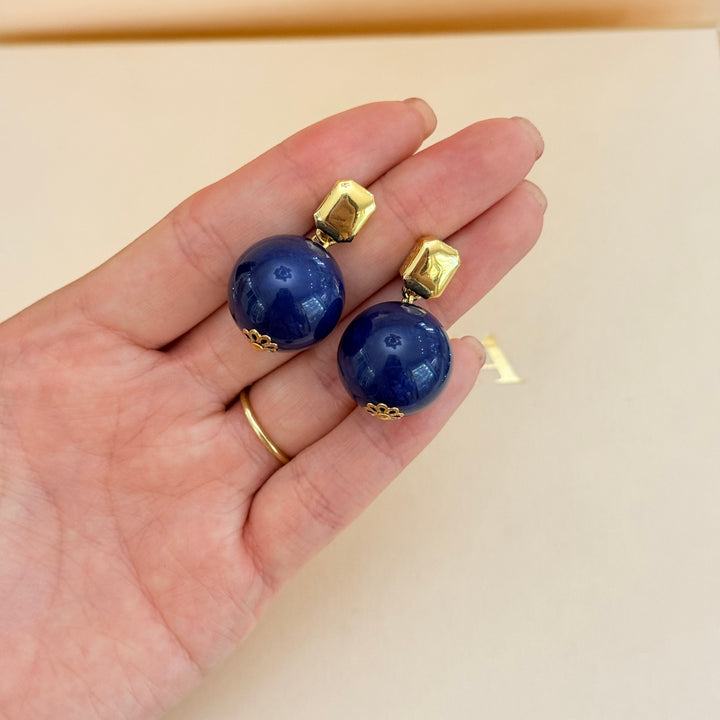 Navy blue ball casual gold plated set