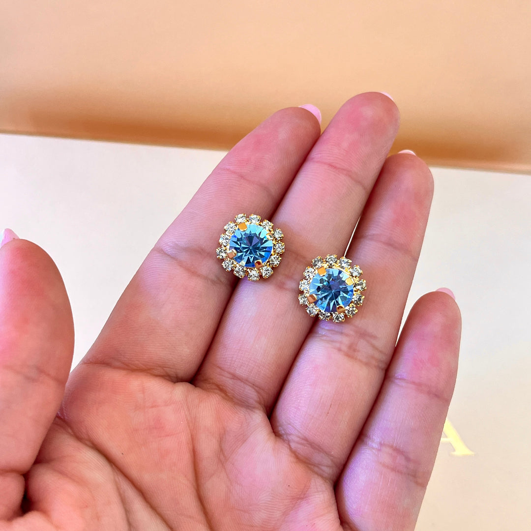 Light blue Swarovski crystals set