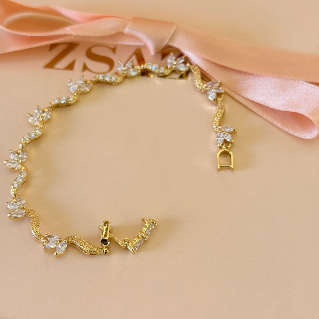 Zircone marquise gold plated bracelet