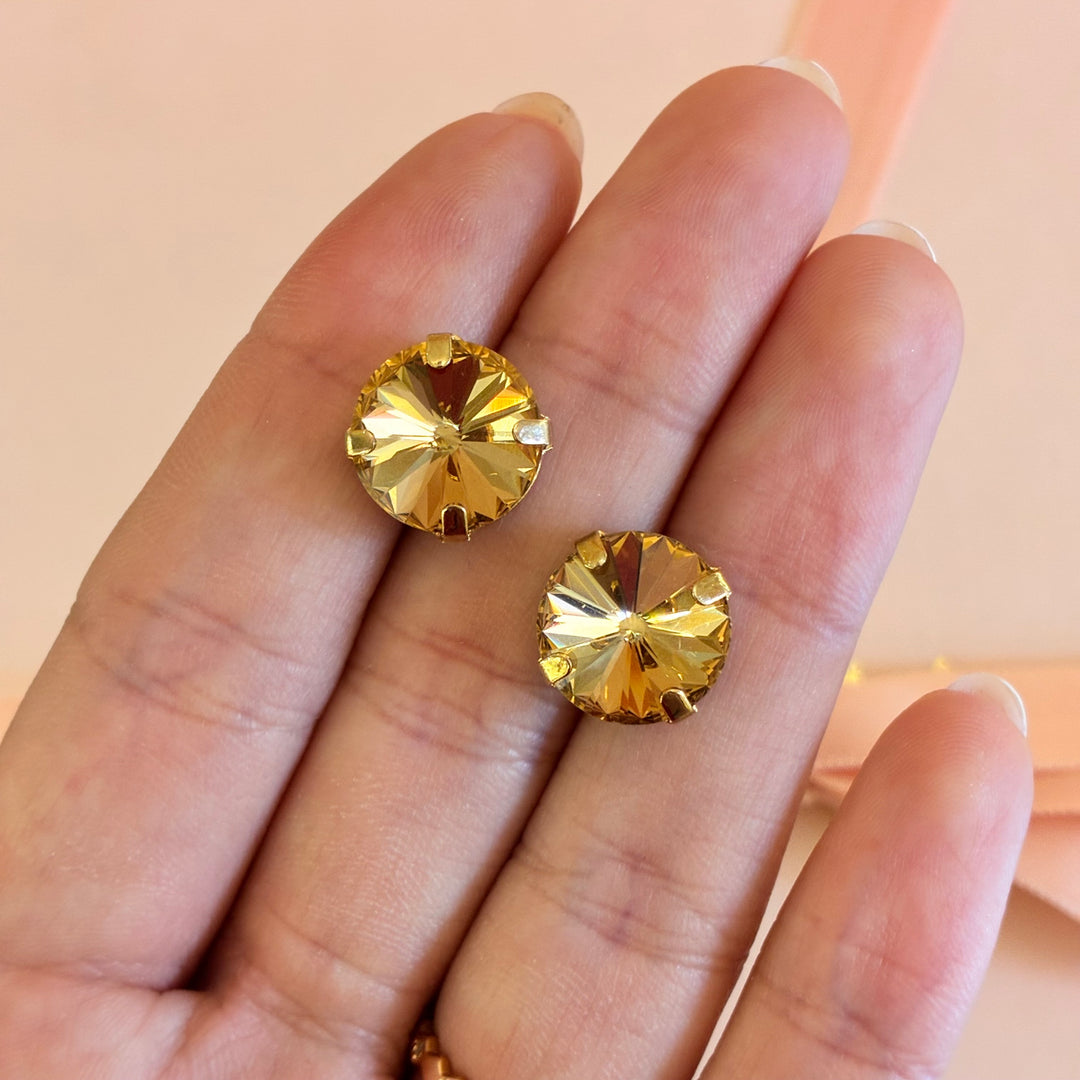 Bronze Swarovski crystals studs