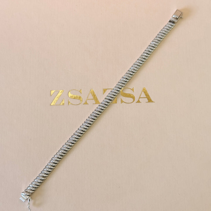 Row Link zircone silver Bracelet