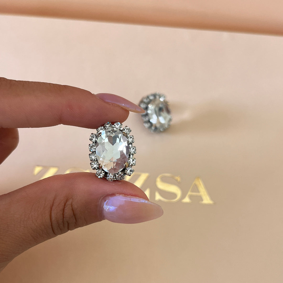 Swarovski crystals oval gold plated set