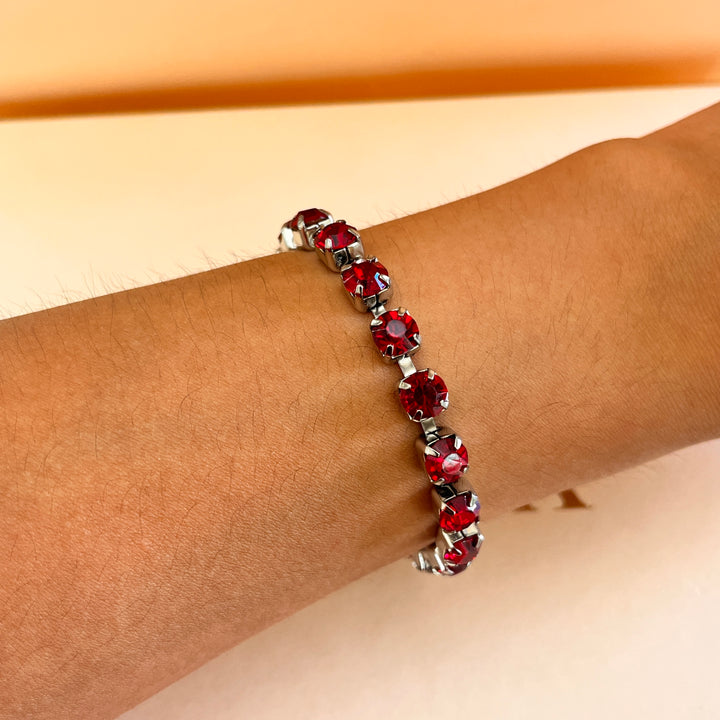 Dark red Swarovski crystals bracelet