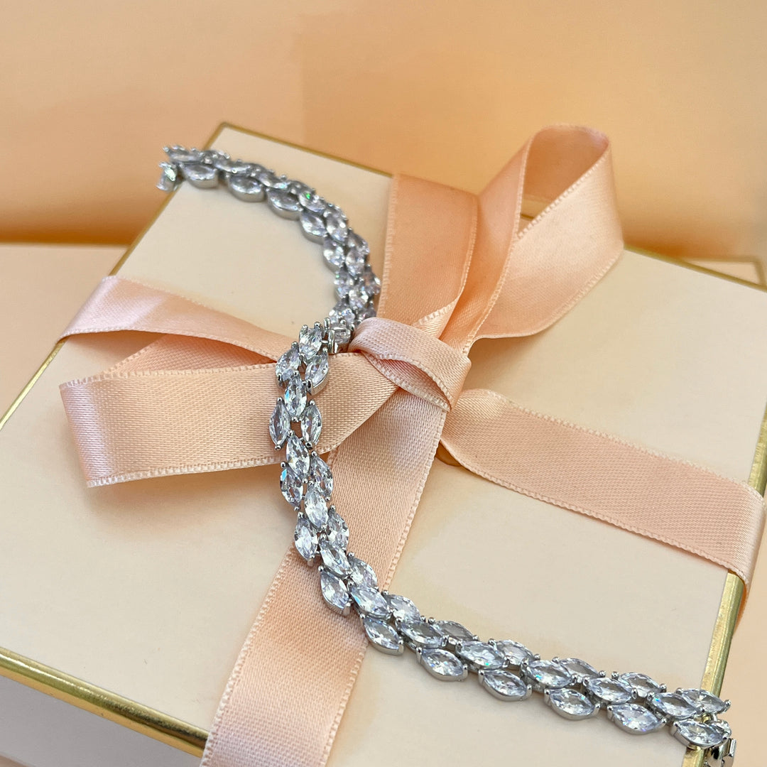 Marquise silver zircone bracelet
