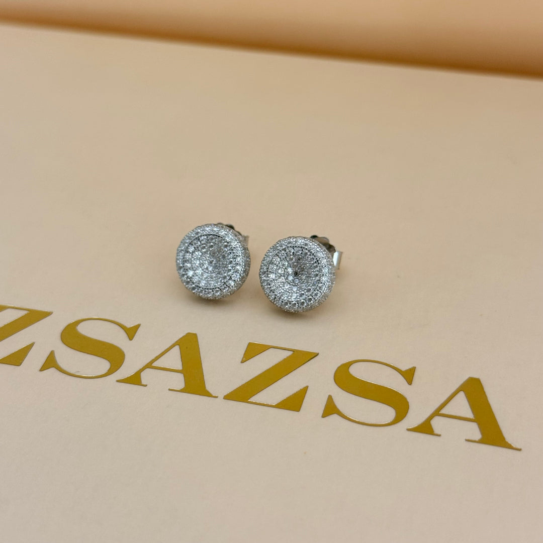 Round zircone sterling silver set