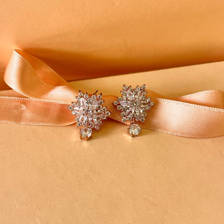 Marquise zircone rose gold plated earrings