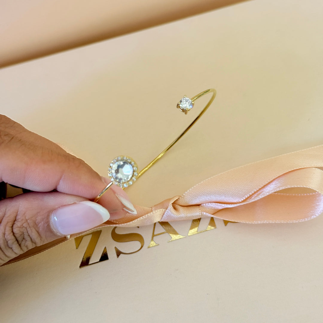 Zircone dainty gold plated bangle
