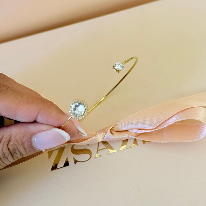 Zircone dainty gold plated bangle