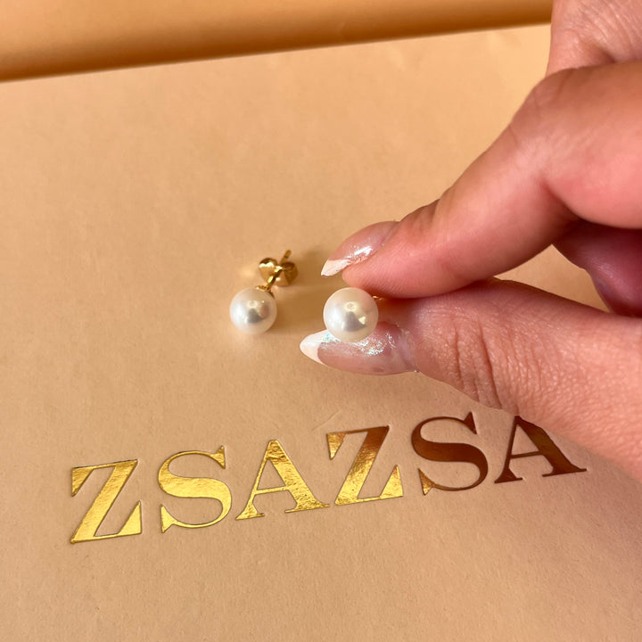 White Mallorca pearls gold plated set