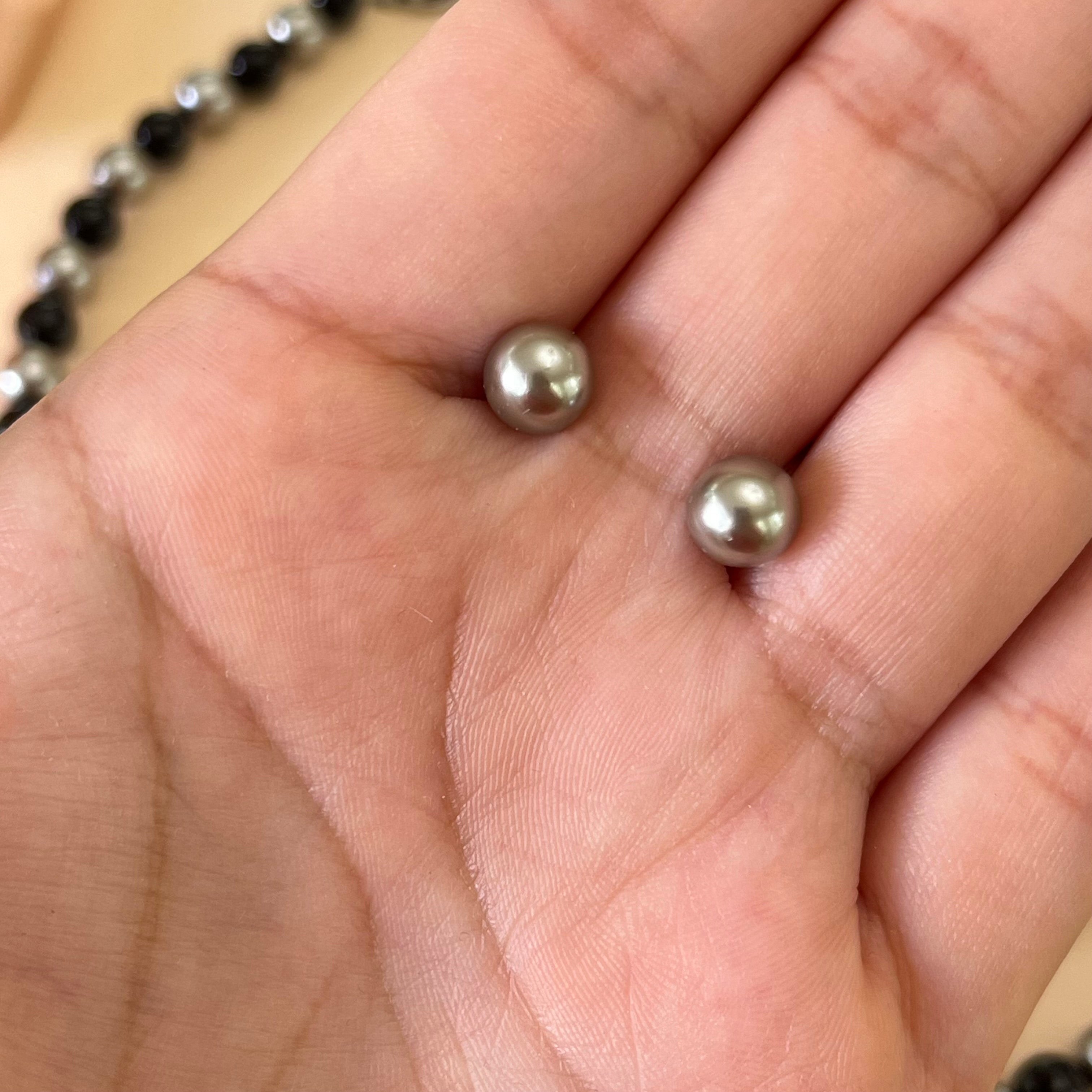 Black & Grey Mallorca pearls set