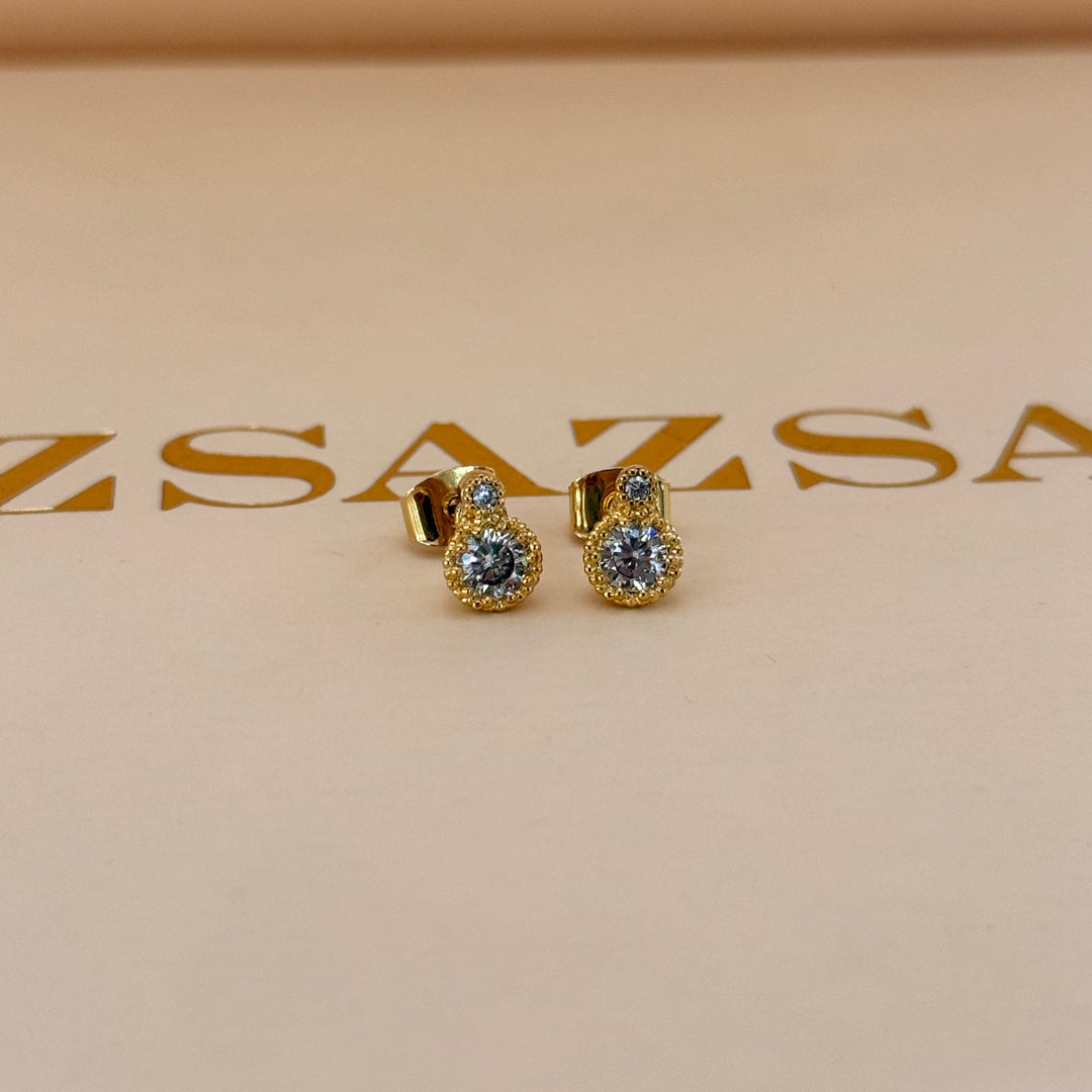 Dainty zircone gold plated studs