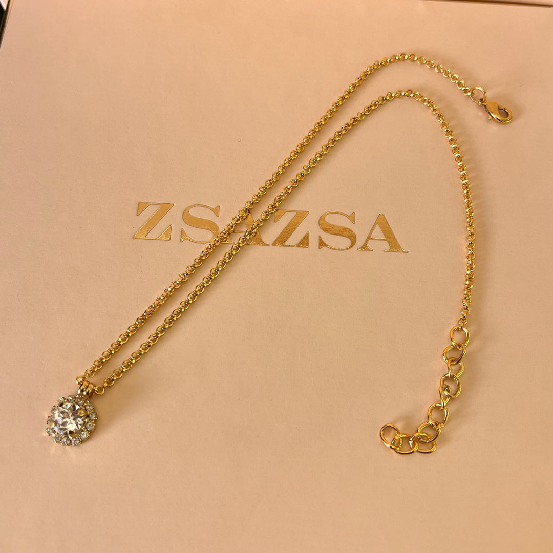 flower preciosa crystals flower gold plated set