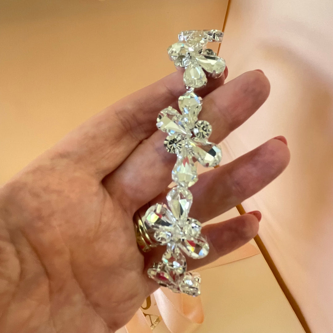 teardrop stone cluster headband