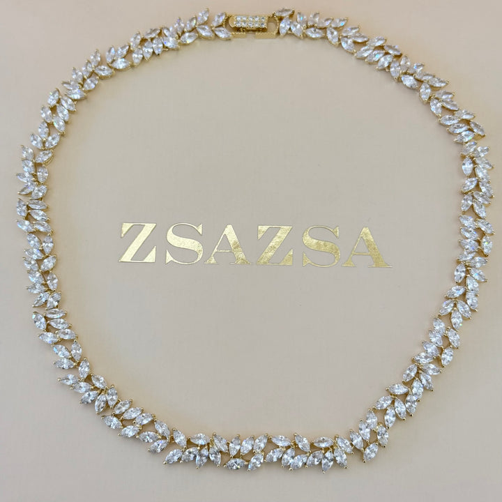 Marquise zircone gold plated set