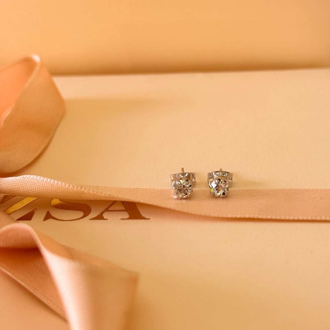 XS solitaire zircone silver studs