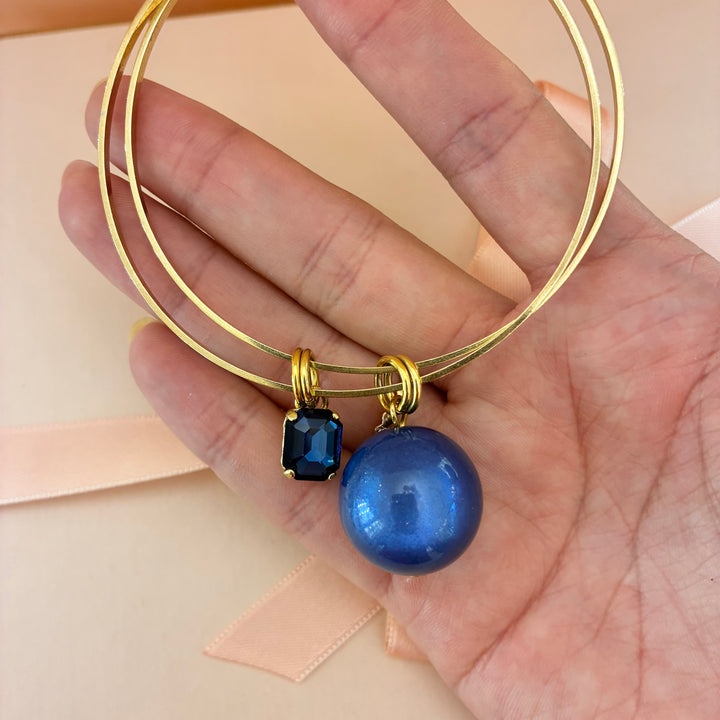 Navy blue Swarovski crystals bangle