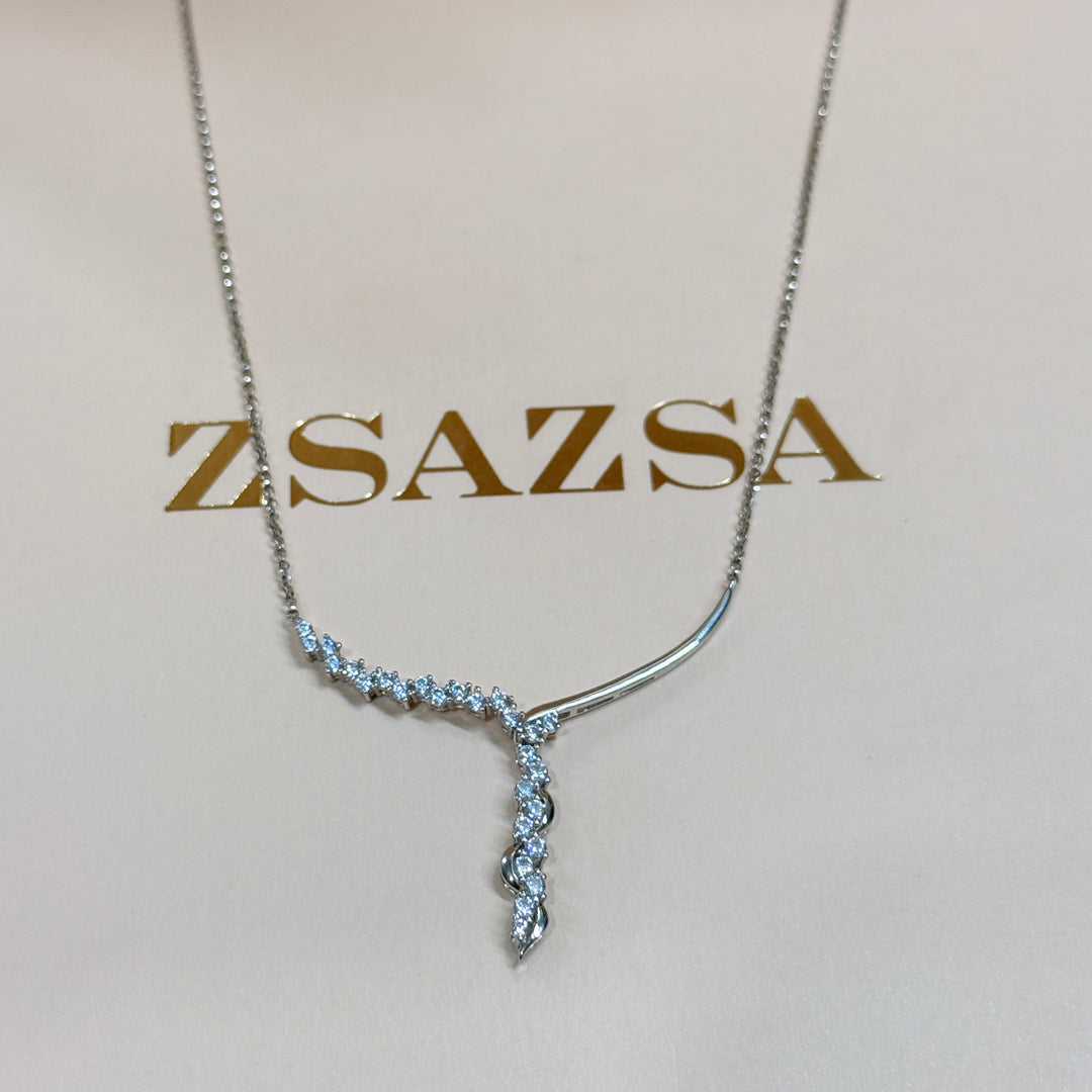 Dainty zircone sterling silver necklace