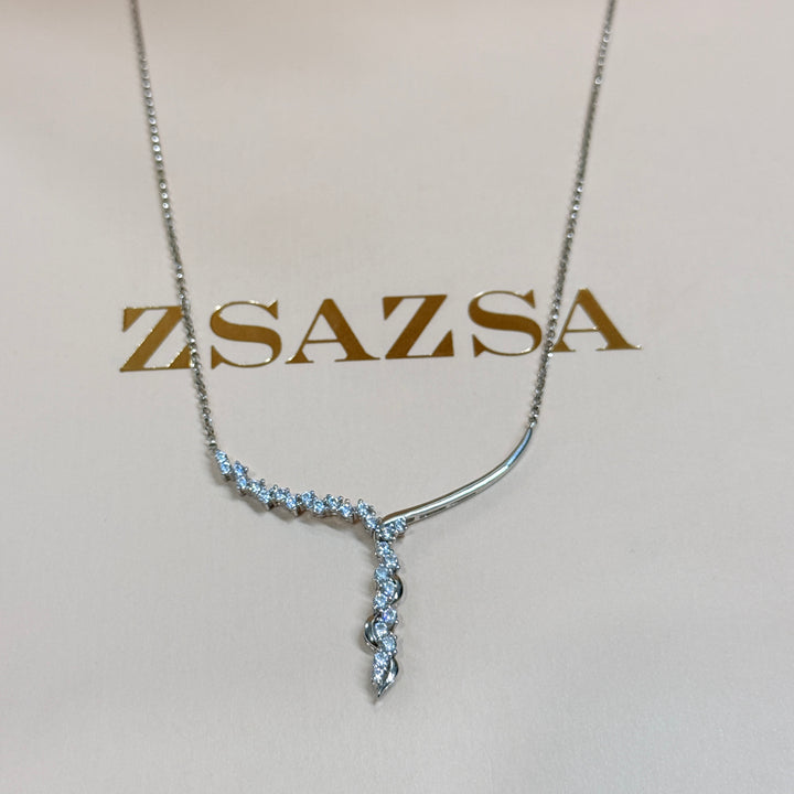 Dainty zircone sterling silver necklace