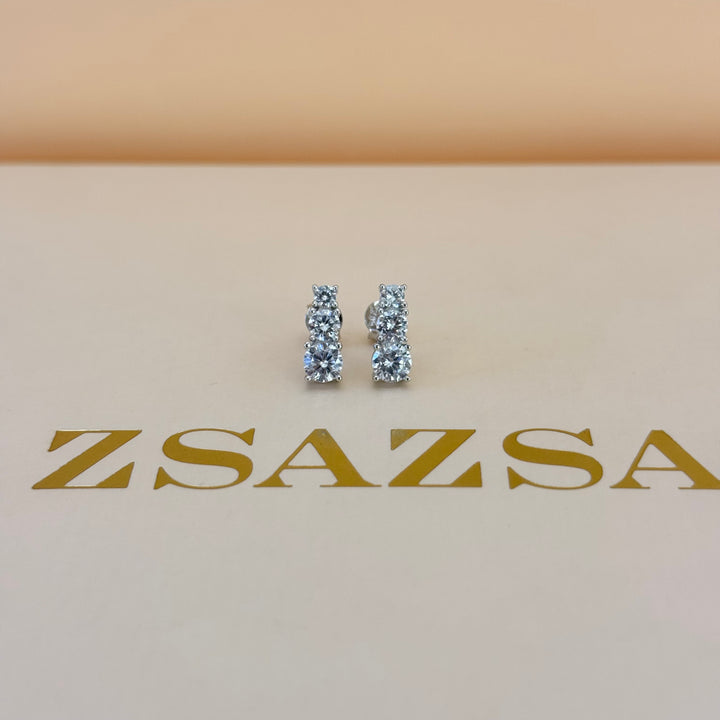 Trilogy zircone sterling silver set