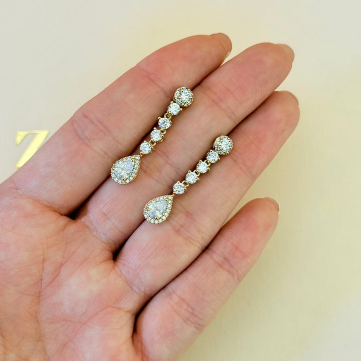 Teardrop zircone gold plated set