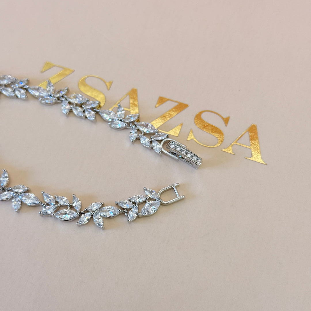 Marquise zircone silver bracelet