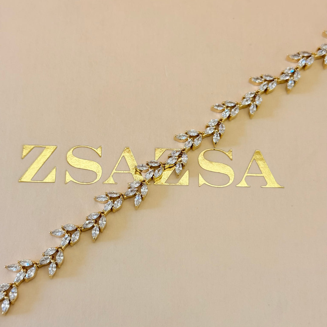 Marquise zircone gold plated set