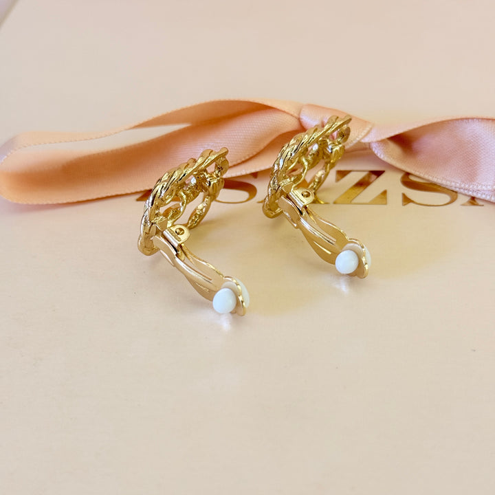 Plain Rose gold plated clip on earrings