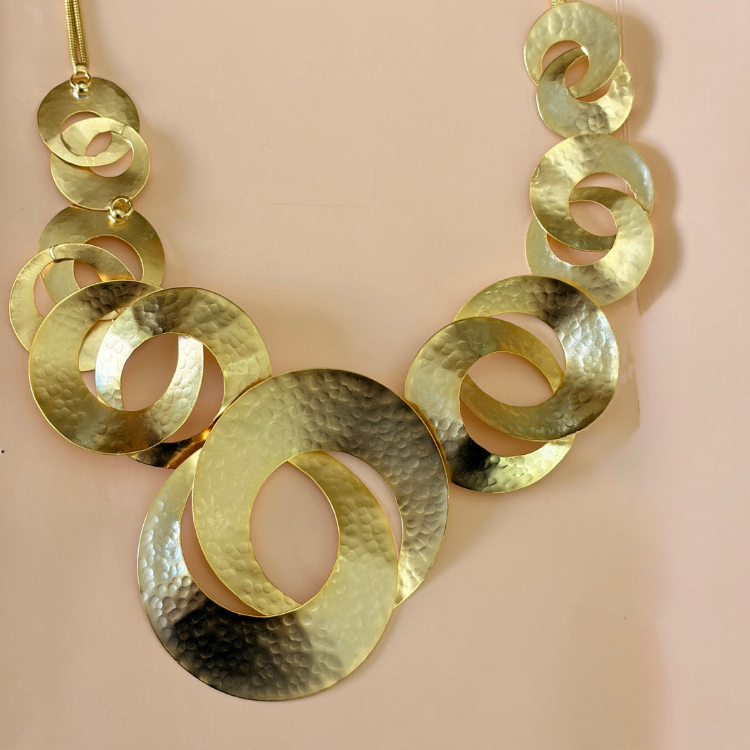 Handmade Intertwined Circles Gold Necklace | Gold Plated | ZsaZsa